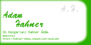 adam hahner business card